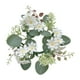 thumbnail image 2 of Guirnalda de Hortensias para Velas | Corona Floral Artificial de Plástico para Velas Cilíndricas y En Lata | Decoración de Mesa En Blanco, Rosa y Azul | Centro de Mesa para Fiestas | Decoración para, 2 of 6