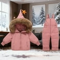 thumbnail image 4 of Boys Girls 2-Piece Snowsuit Puffer Jacket and Skibib Snow Pants Cold Weather Winter Warm Clothes Litter Kids, 4 of 8