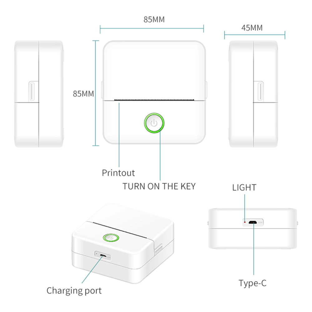 Wireless BT Connection Label Printer, Portable Thermal Printer Machine for Picture Label DIY