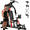 Black, variant on Lat Pulldown Machine, All-in-One Home Gym with Seated Row, High/Low Pulley, Leg Support – Heavy Duty Cable Tower for Back & Full Body Workouts
