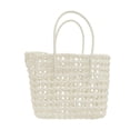 thumbnail image 3 of Bolso de mano tejido para mujer, moderno, portátil, con asa superior, ideal para ir de compras y citas. Blanco, 3 of 8
