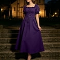 thumbnail image 4 of Women's Renaissance Dress Medieval Gothic Lace-Up Dresses Puff Sleeve Fairy Retro Gown Peasant Dresses, 4 of 9