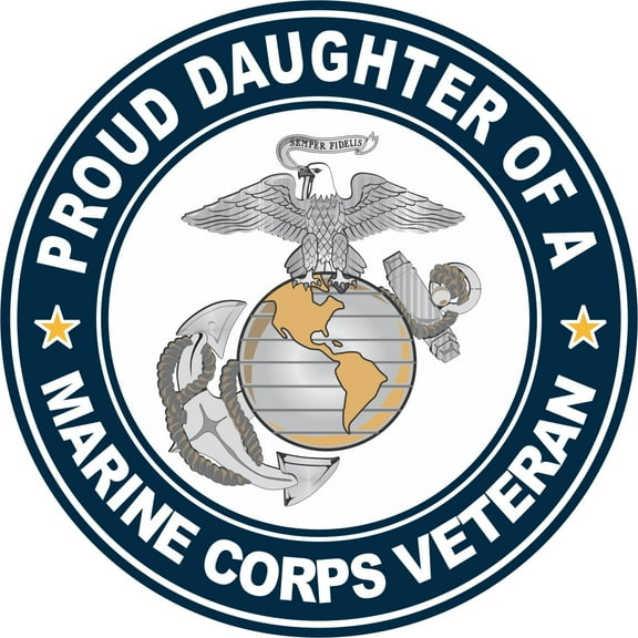 3.8 Inch U.S. Marine Corps Veteran Proud Daughter Decal
