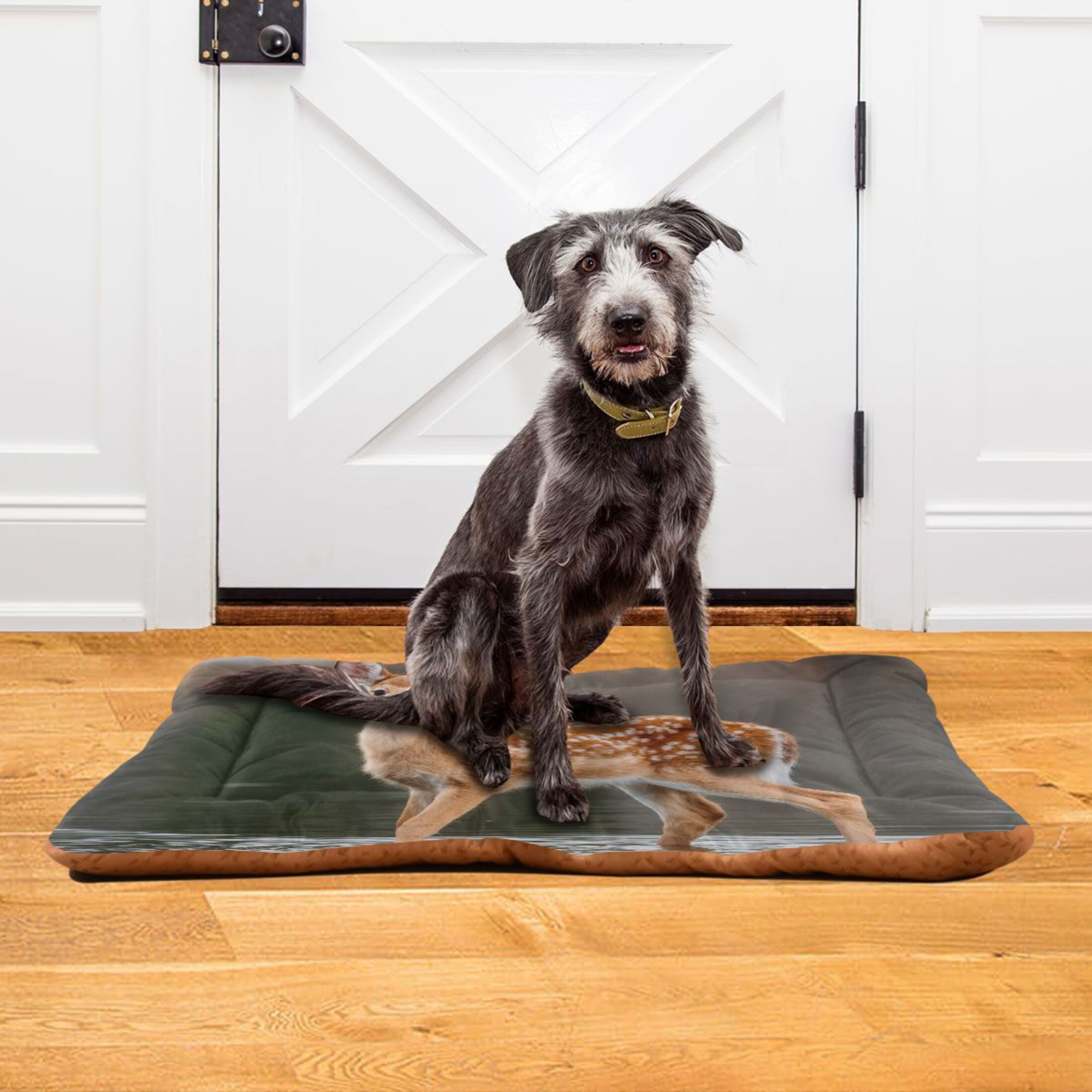 Cozy Mat Pet Bed Indoor Outdoor Warm Soft For Cat Dog Puppy(S/M) Deer Stands in The River