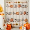 thumbnail image 4 of Shower Curtain 72"W x 96"L Autumn Thanksgiving Pumpkin Linen Fabric Shower Curtains Set with Hooks Water Repellent Bathroom Curtains Machine Washable Bathroom Accessories, 4 of 6