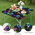 thumbnail image 4 of Colorful Mushroom Star Black Pattern Square Fitted Tablecloth with Elastic Edge,Square Table Cover,Washable Elastic Table Cover for Home Kitchen Party Decor 34"x34", 4 of 6