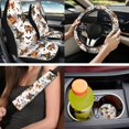 thumbnail image 2 of XYZCANDO Spider Web 14 Pack Car Seat Covers Full Set Steering Wheel Cover Auto Center Console Pad Seat Belt Pads Headrest Covers Cup Coasters for Most Cars SUVs Sedans, 2 of 7