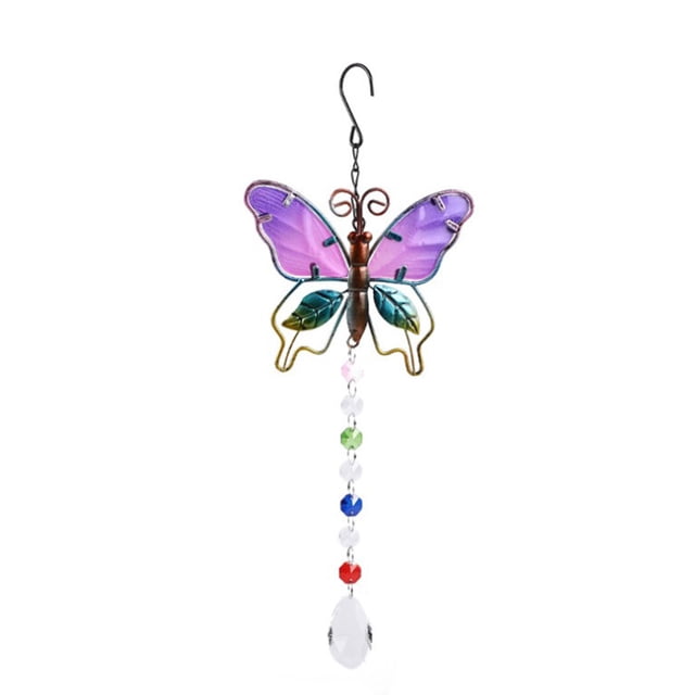 Colibrí Carillón de viento Colgante de cristal Arco iris Atrapasueños Iluminación Jardín Decoración Araña Accesorios de cristal Día de los Caídos Gi