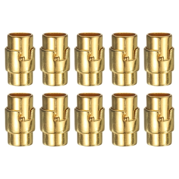 10pcs Leather Cord End Clasp 8mm Hole Magnetic Cord End Caps Closures Leather Bracelet Buckle for Jewelry Making DIY Supplies Crafts, Gold