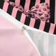 thumbnail image 4 of spefrowx Chic Leopard Print Bow Duvet Cover Queen for Teens, Fashion Stripe Abstract Queen Bedding, Pink Reversible, 3 Pieces, 1 Duvet Cover and 2 Pillowcases, 4 of 6