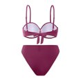 thumbnail image 3 of Women's High Waisted Bikini Two Piece Swimsuit - Vintage Retro Ruched Print Design - Push Up Support with Boyshorts Bottom, 3 of 5
