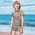 thumbnail image 2 of Plants Vs Zombies Boys Two Piece Rash Guard Swimsuits Kids Short Sleeve Swimwear Sets Bathing Suit, 2 of 7