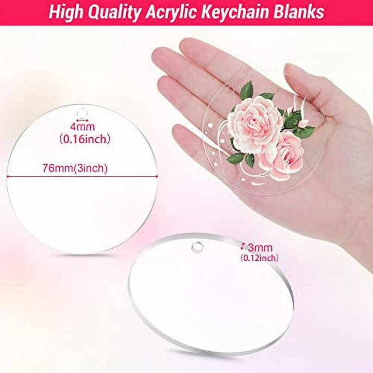 30 Laser Cut Clear Acrylic Blank Round Discs Smooth Edge Transparent  Plexiglass Circles 1/8 inch (3 mm) with or Without Holes DIY Crafts  Keychains