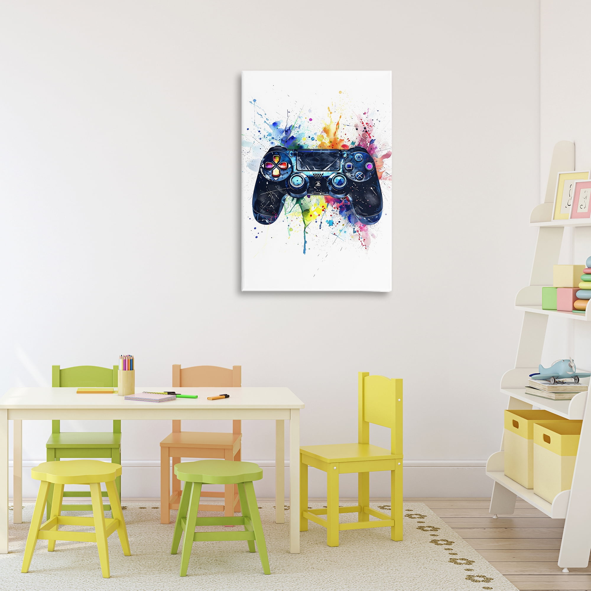 Stupell Industries Colorful Gaming Controller Splatter Canvas Wall Art, design by Creative Studio