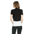 thumbnail image 4 of Fashion Secrets Women's Pleated Sides Short Sleeves Rayon Bolero Shrug Cardigan (Small, Black), 4 of 5