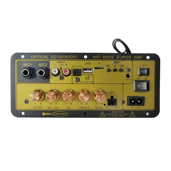 100W Bluetooth Power Amplifier Board with Optical Audio Input HiFi Karaoke Amplifier Home/Car Amplifier Board US PLUG