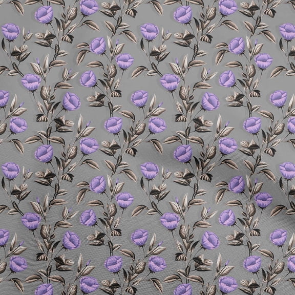 oneOone Viscose Chiffon Purple Fabric Floral Retro Dress Material Fabric Print Fabric By The Yard 42 Inch Wide