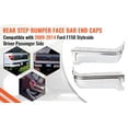 thumbnail image 2 of Kojem Chrome Rear Bumper End Cap Cover RH Passenger Side W/O Sensor Hole Compatible with 2009-2014 Ford F150 Styleside, 2 of 7