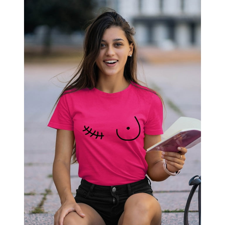 Breast Cancer Support Mastectomy Scar Survivor Unisex Men's T-shirt, 3XL,  Cyber Pink