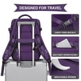 thumbnail image 4 of Mochila de viaje WONHOX Large para mujer impermeable morada, 4 of 7