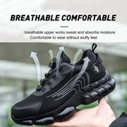 Steel Toe Shoes Sneakers For Men Indestructible work Shoes Puncture Proof Lightweight Comfortable Industrial Slip On Safety Shoes