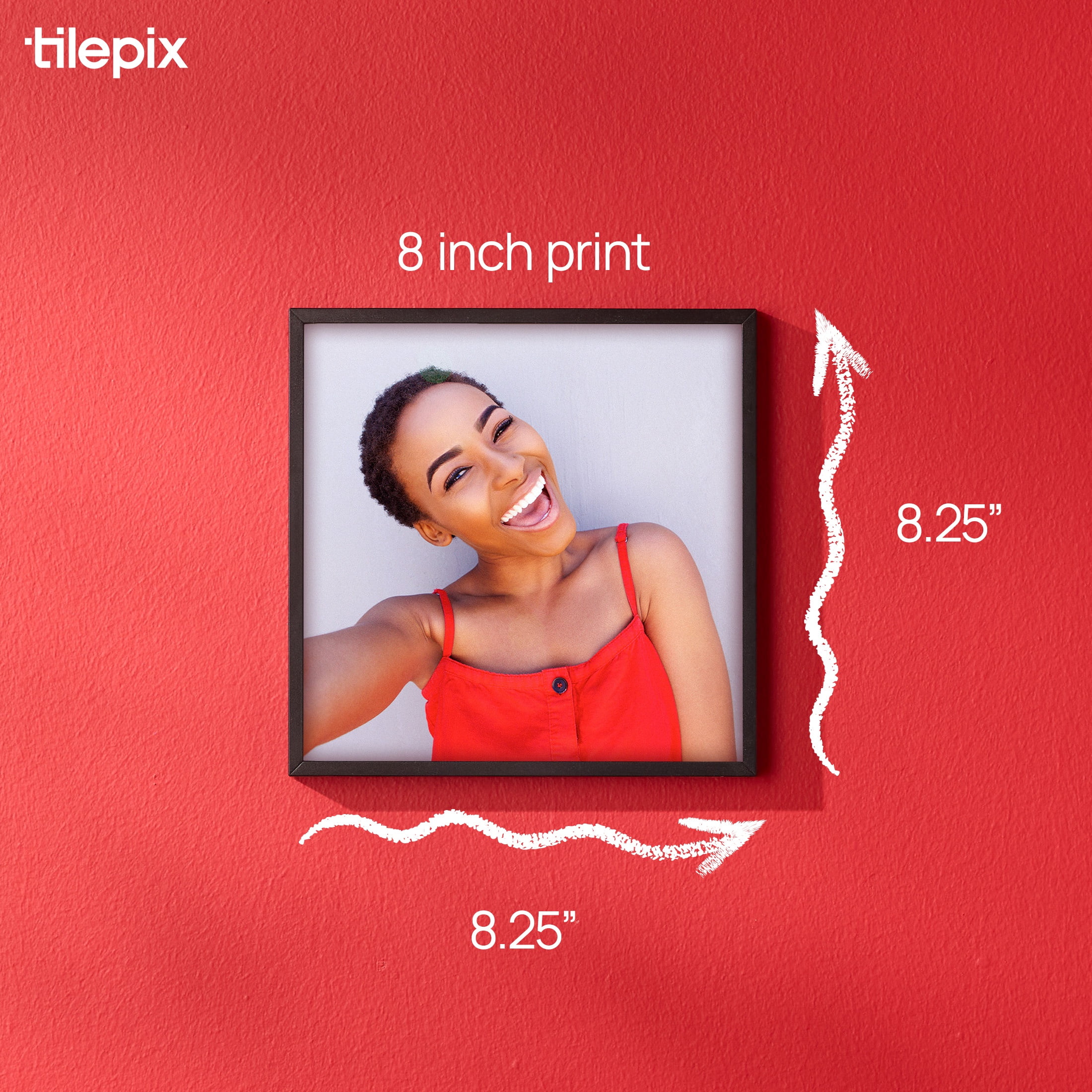 TilePix Nail Free Black Frame, 8-Piece Split Image