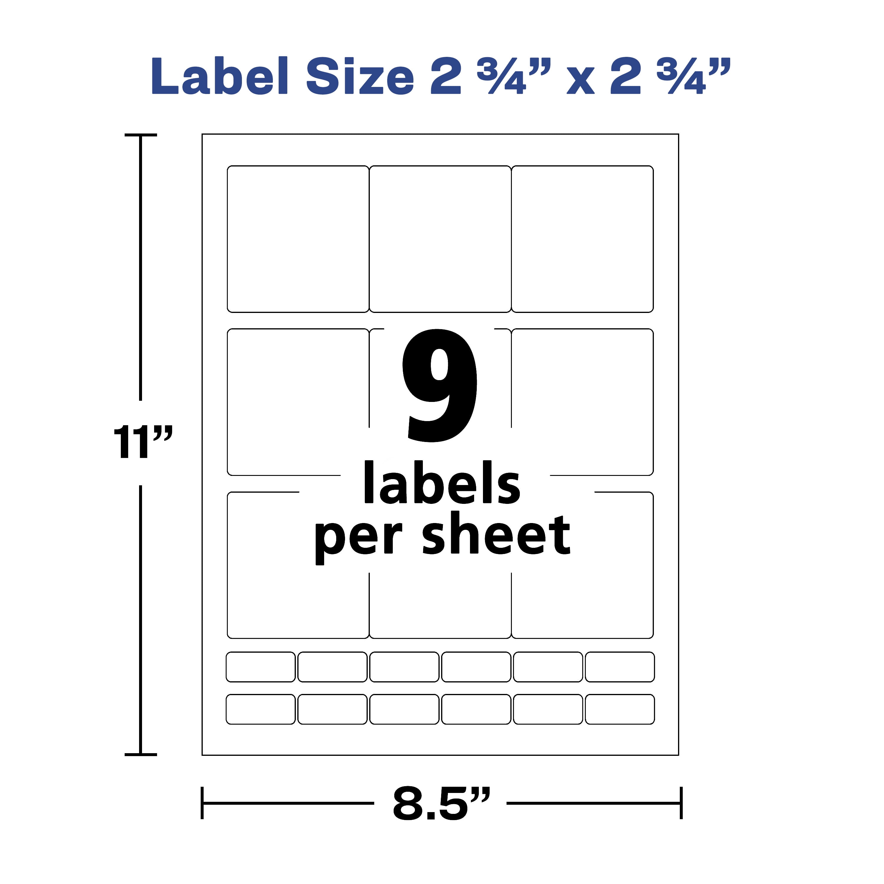 Avery Printable Square Labels, 2.75" x 2.75", White, 630ct (5196)
