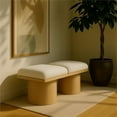 thumbnail image 4 of Pemberly Row Contemporary Cream Boucle Fabric Bench - 31"W x 18"D x 17.5"H, 4 of 7