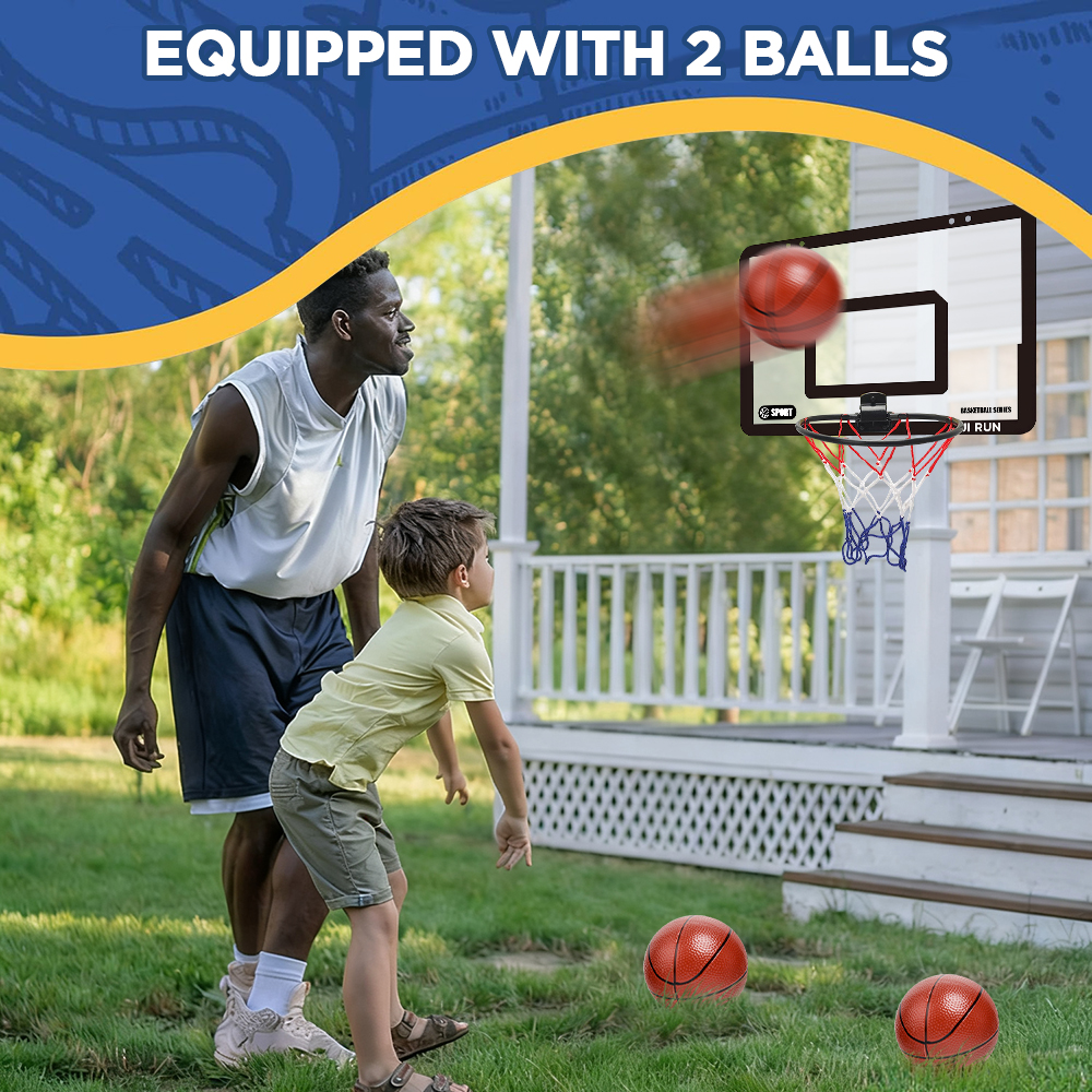 Basketball Hoop Indoor, Mini Over The Door Basketball Hoop with 2 Balls& 1 Pump, Great For Home, Dorms, Offices, and Gifts Toy