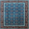 thumbnail image 1 of Ahgly Company Indoor Square Oriental Light Blue Industrial Area Rugs, 4' Square, 1 of 4