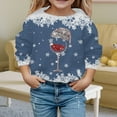 thumbnail image 2 of Fiaer Christmas Sweaters for Women 2025 Sparkly Bow Santa Hat Reindeer Graphic Sweatshirt Vintage Long Sleeve Crewneck Tunic Tops 2-Navy 110, 2 of 4