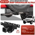thumbnail image 2 of 𝟮𝟬𝟮𝟱 𝙉𝙀𝙒 Tow Hitch Trailer Kit for 2018-2024 Jeep Wrangler JL JLU (Include 20-24 Diesel Engine; 21-24 4xe) - 2 Inch Rear Bumper Tow Trailer Hitch Receiver Kit (2 Door & 4 Doors) by, 2 of 6