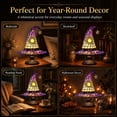 thumbnail image 6 of Stained Glass Witch Hat Lamp Style Resin Night Light, USB Powered Gothic Wizard Hat Table Lamp with Sun and Star Details for Bedroom, Shelf and Halloween Decor (Purple, 11.81in), 6 of 8