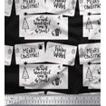 thumbnail image 1 of Soimoi Black polyester Crepe Fabric Tree & Merry Christmas Text Decor Fabric Printed Yard 42 Inch Wide, 1 of 3