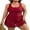 Red, variant on Asoul Plus Size One Piece Swimsuit Scalloped Swim Dress Bathing Suits Tummy Control Flowy Modest Swim Suits