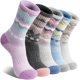 thumbnail image 1 of Calcetines de Senderismo EBMORE de Lana Merino Térmicos para Mujer, Paquete de 5 Pares, 1 of 6