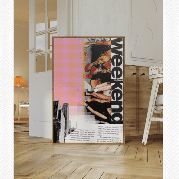 New York City Retro Poster, Trendy Collage Poster, Poster Home Decor , Poster Print Only
