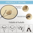 thumbnail image 3 of Womens Sun Hat For Large Head Roll Up Sun Hats For Women Floppy Straw Hats For Women Beach Pool Hats For Women Sunscreen Hat,Beige, M/L, 3 of 5