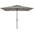 thumbnail image 1 of Light Grey Rectangular Patio Umbrella w/ 22 LED Solar Lights & Tilt - 9.7' x 6.2' Outdoor Shade for Patios, Decks & Gardens, 1 of 7
