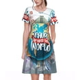 thumbnail image 1 of Disketp Travel Around The World para Vestido de Manga Corta para Mujeres, Vestidos de Verano para Mujeres, Casual y Holgado para la Playa, 1 of 6