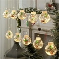 thumbnail image 4 of Holloyiver LED Transparent Christmas Globe String Light, Inkberry Pines Needle Filling Christmas Tree Hanging Decor 13Ft 10 Balls Lights for Wedding Party Christmas Decoration Gift, 4 of 8