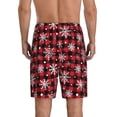 thumbnail image 5 of Cauagu Buffalo Plaid Snowflakes Print Pajama Bottoms for Men Sleep Pajama Shorts Elastic Waistband Sleep Pajama Short Men's PJ Shorts -3X-Large, 5 of 6