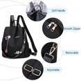 thumbnail image 3 of Mochila elegante e impermeable para mujer en tejido Oxford negro, 3 of 6
