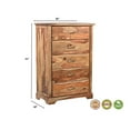thumbnail image 7 of Taran Designs Darcy 5-drawer Live Edge Solid Wood Chest in Brown, 7 of 7