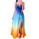 thumbnail image 1 of VISgogo, vestido de gasa con tirantes finos para mujer, vestido de fiesta con abertura sin mangas informal de verano degradado Multicolor VISgogo  moda, 1 of 9