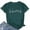 Dark Green, variant on Women's T-Shirts Fashionable V Neck Printed Short Sleeved T Shirt for Ladies Casual Style Tops Graphic Tee Design