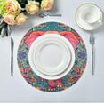 thumbnail image 5 of Cute Elephant Round Placemats Washable Placemats Non-Slip Heat-Resistant Table Place Mats for Dining Kitchen Holiday Party Table 15.4"-6PCS Home Decor, 5 of 7