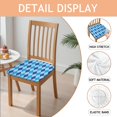thumbnail image 2 of Light Blue and Dark Blue Argyle Seat Covers for Dining Room Chairs Set Of 4,Stretch Printed Washable Chair Seat Cover with Elastic Ties and Button,Removable Waterproof Couch Cushion Covers, 2 of 6