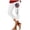 White, variant on Women's High Waisted Crop Yoga Pants Tummy Control Capri Leggings 4th of July Patriotic Printed Tight