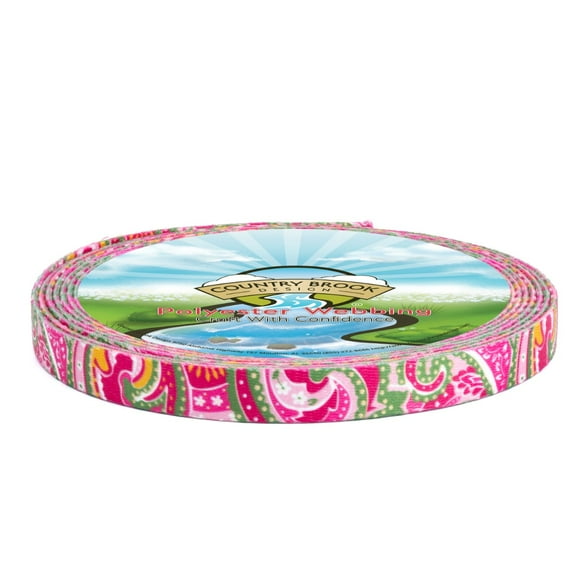 Country Brook Design - Pink Paisley Polyester Webbing (3/4 Inch, 50 Yards)